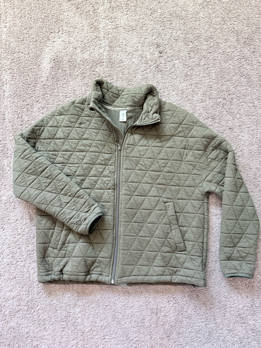 Senita Athletics Quilted Olive Zip-Front Women's Jacket